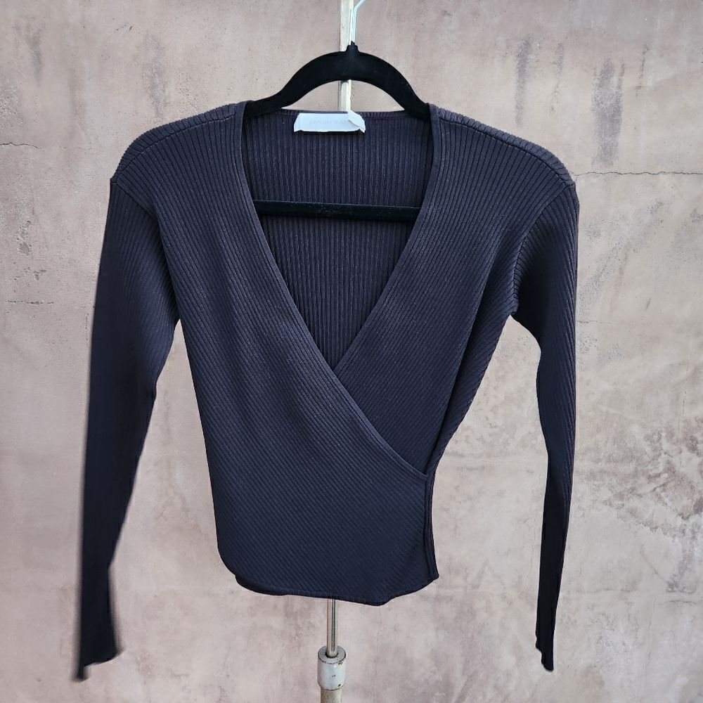 Jonathan simkhai criss cross fitted ribbed shirt